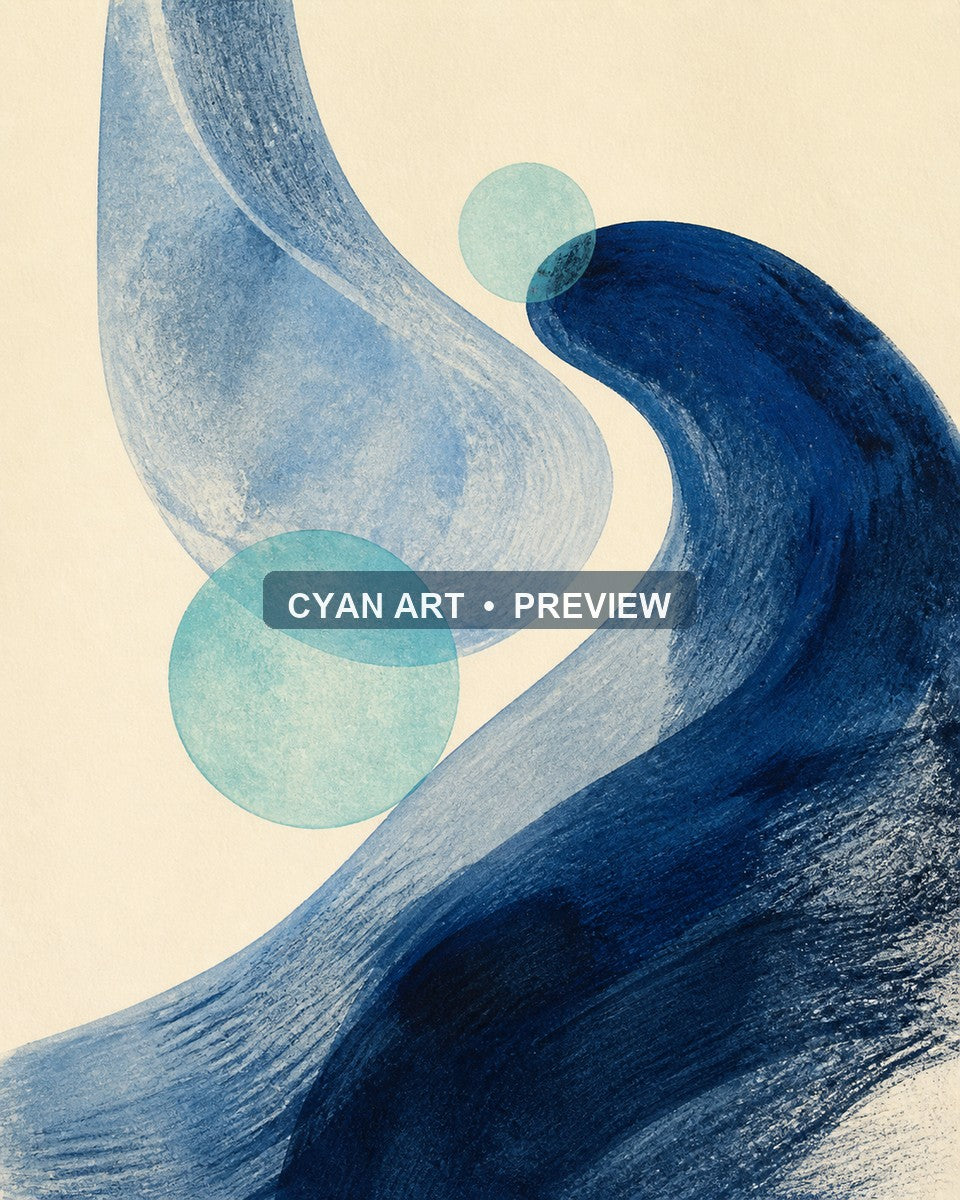 The Cyan Gallery - Six Printable Wall Art Collection