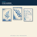 Cyan Garden - Three Botanical Printable Artworks